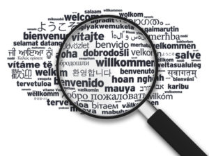 Magnifying Glass - Welcome in different languages
